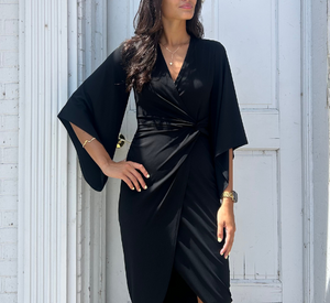 Iris Setlakwe - Draped Dress with Side Knot in Black