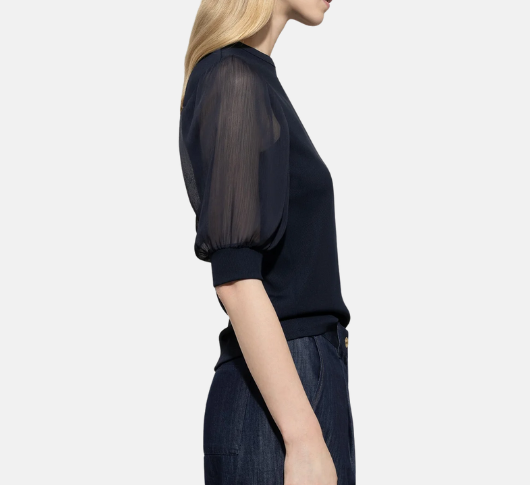 Luisa Cerano - Knit Top in Dark Blue