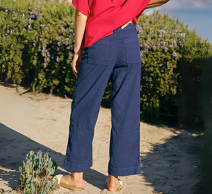 FRANK & EILEEN - Wexford Linen Wide Leg Pant in Summer Navy