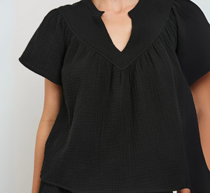 RAILS - Sayer Short Sleeve Top in Black