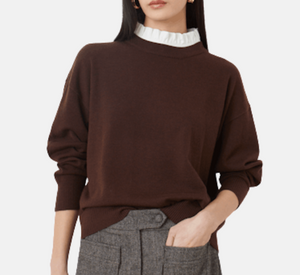 SUNCOO – Picola Sweater with Removable Collar in Prune