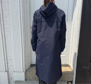 SAINT JAMES - Long Waterproof Raincoat with Hood in Marine