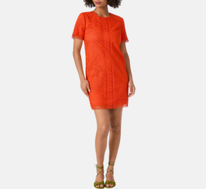 Trina Turk - Kimasu Short-Sleeve Lace Mini Dress in Red