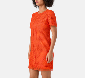 Trina Turk - Kimasu Short-Sleeve Lace Mini Dress in Red