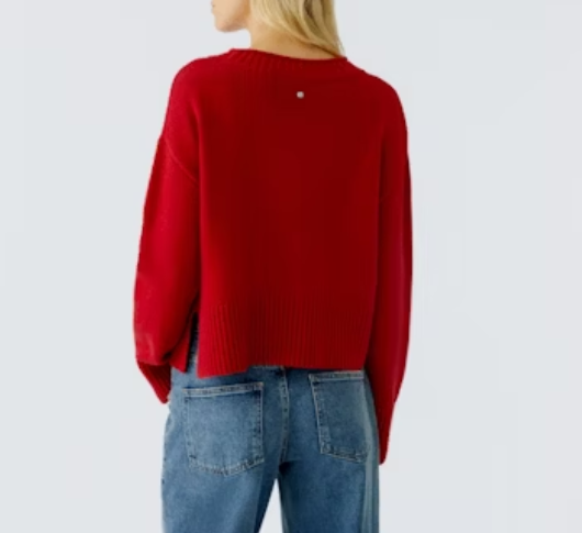 Oui - Crewneck Sweater with Pocket Detail
