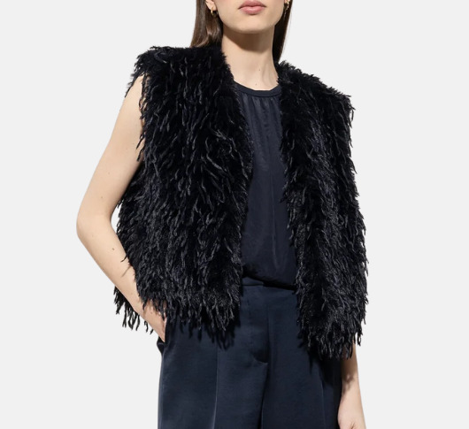 Luisa Cerano - Furry Vest in Dark Blue