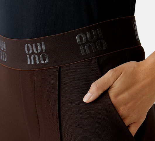 Oui - Straight Leg Trouser in Ganache