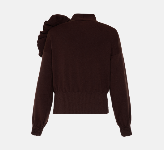 Theo - Nomia Cardigan with Flower Detail in Koffee