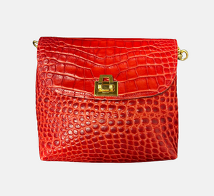 M.ANDONIA - Small Textured Bag with Gold Clasp and Chain