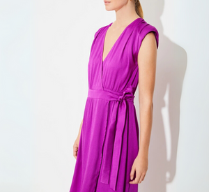 Suncoo - Wrap Dress with Belt in Violet