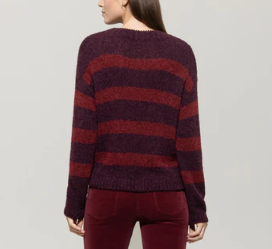 Luisa Cerano – Striped Sweater in Red and Burgundy