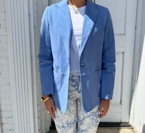 VIA MASINI - Suede Leather Blazers in Tan and Blue