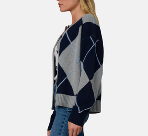 Joe's Jeans - Relaxed Fit Cardigan in Blue Argyle
