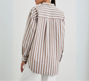 RAILS - Elsa Button Down Shirt in Russet White Stripe