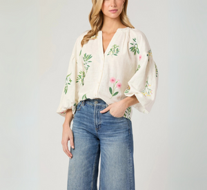Shoshanna - Fred Top in Ivory, Pink, and Green