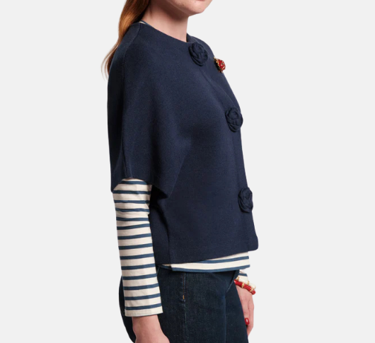 Frances Valentine - Carnegie Shrug with Knot Button Detail