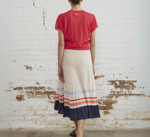 SITA MURT - Knitted Midi Skirt in Multi Cream