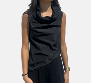 Peter O. Mahler - Cowl Neck Sleeveless Top in Black