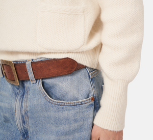 Repeat - Mock Neck Pull-On Sweater with Pocket Detail in Cream
