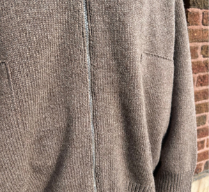 THE 73 - Zip Up Cardigan in Taupe