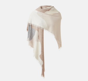 Kinross Cashmere – Fringe Wrap in Taupe Multi
