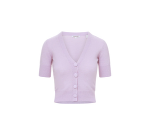 Veronica Beard - Short-Sleeve Cashmere Cardigan in Lilac