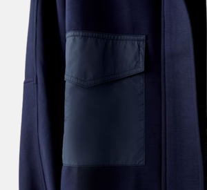 Oui - Ponte Jacket with Tech Pockets in Dark Blue
