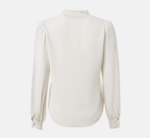 Iris - Tie Neck Blouse in Bone