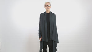 
            
                Load and play video in Gallery viewer, NFP - Long Sleeve Merino Wrap/ Cape in Mist Grey
            
        