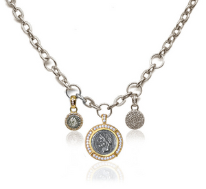 Tat2 Designs Vintage Silver Triple Charm Necklace