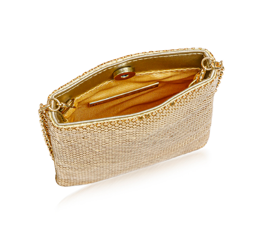 
            
                Load image into Gallery viewer, Whiting &amp;amp; Davis - Mesh Crossbody Pouch in Gold
            
        