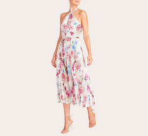 ML Monique Lhuillier Satin Floral Dress Sophia Lustig