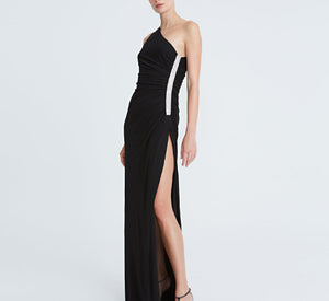 
            
                Load image into Gallery viewer, Halston - Amira Jersey Black Dress
            
        
