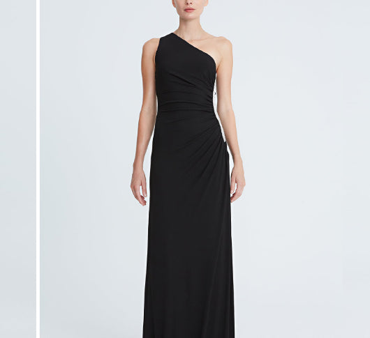 
            
                Load image into Gallery viewer, Halston - Amira Jersey Black Dress
            
        