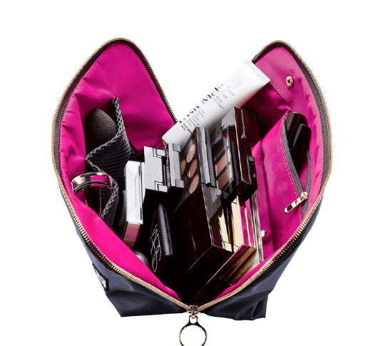 Kusshi - Signature Makeup Bag in Black/Pink