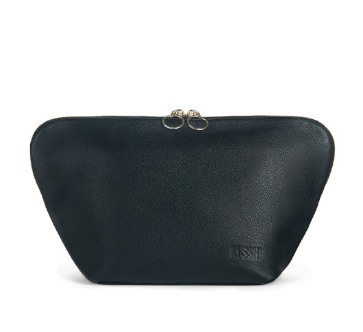 
            
                Load image into Gallery viewer, Kusshi - Leather Signature Makeup Bag in Black/Leopard
            
        