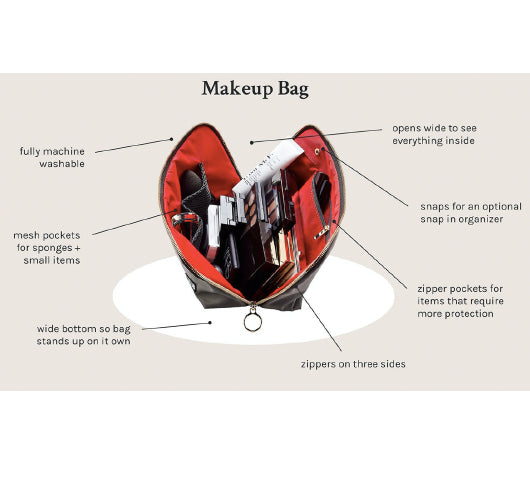 Kusshi - Navy & Pink Signature Makeup Bag