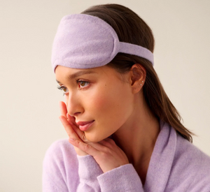 White + Warren - Cashmere Eye Mask in Soft Iris Heather